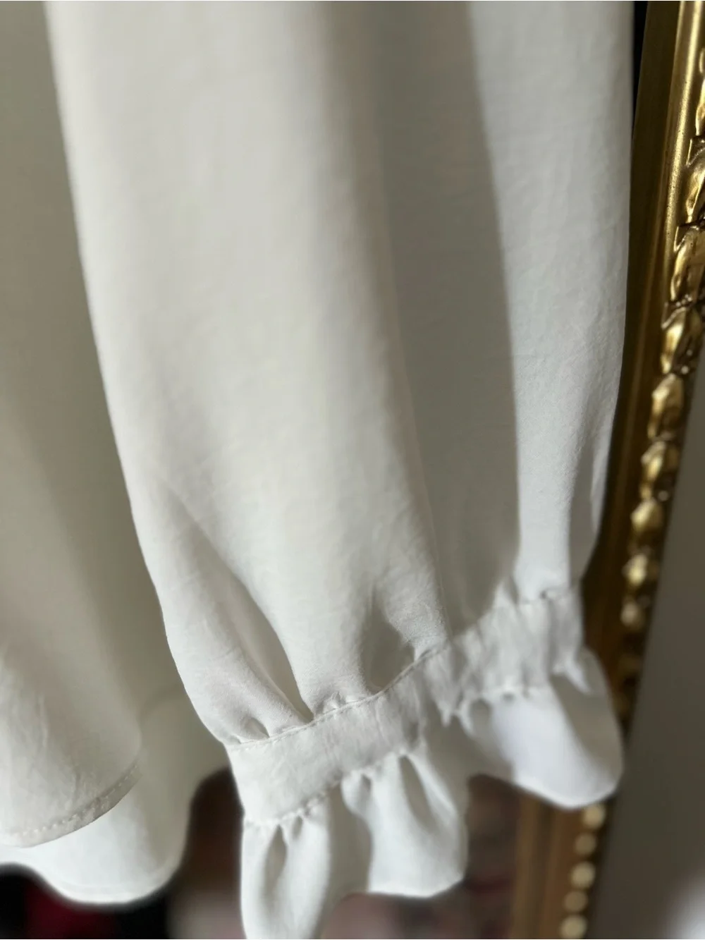 Zara White Pearl Collar Blouse